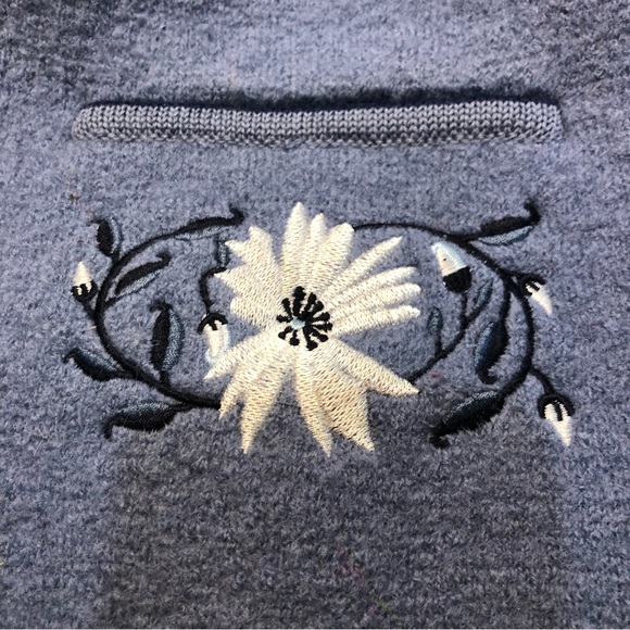 Vintage Huntington Ridge Wool Cardigan with Floral Accents Women’s Large - Picture 9 of 12